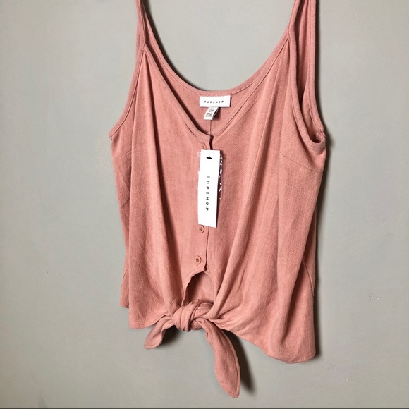 NWT Topshop Polly Tie Front Top - Picture 3 of 9